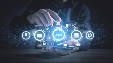 Update software application. Technology. Internet 스톡 사진