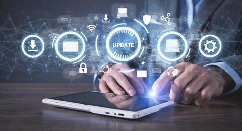 Update software application. Technology. Internet Stock Photos