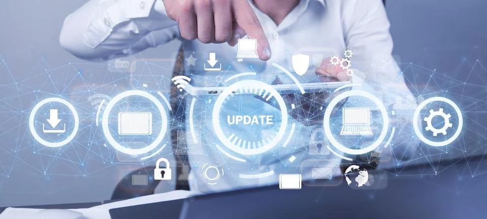 Update software application. Technology. Internet Stock Photos