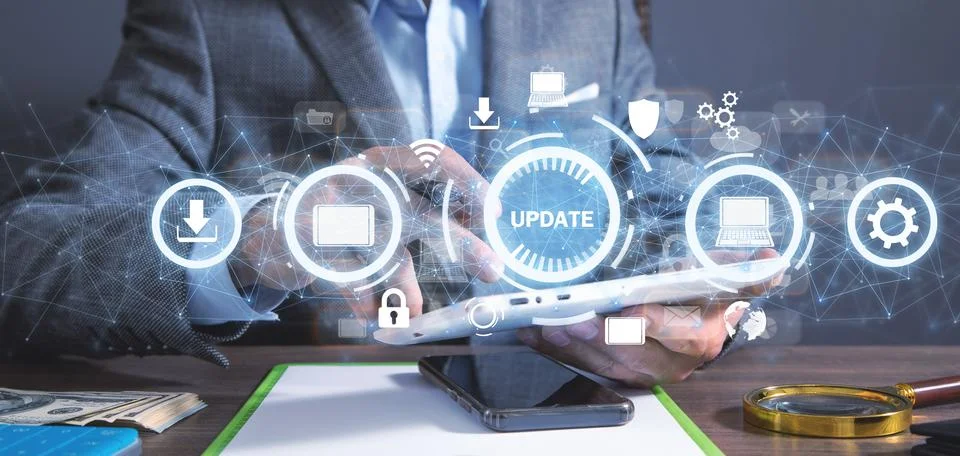 Update software application. Technology. Internet 스톡 사진