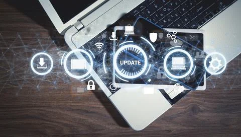 Update software application. Technology. Internet 스톡 사진