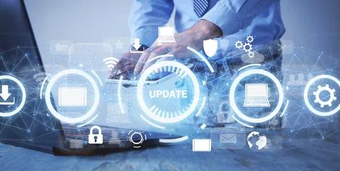 Update software application. Technology. Internet Stock Photos