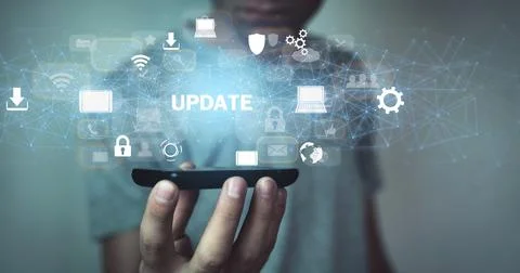 Update software application. Technology. Internet 스톡 사진