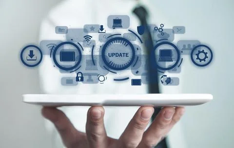 Update software application. Technology. Internet Stock Photos