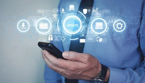 Update software application. Technology. Internet Stock Photos