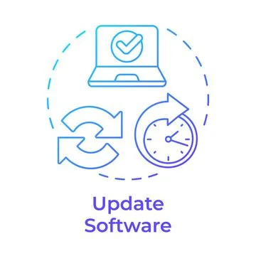 Update software blue gradient concept icon Stock Illustration