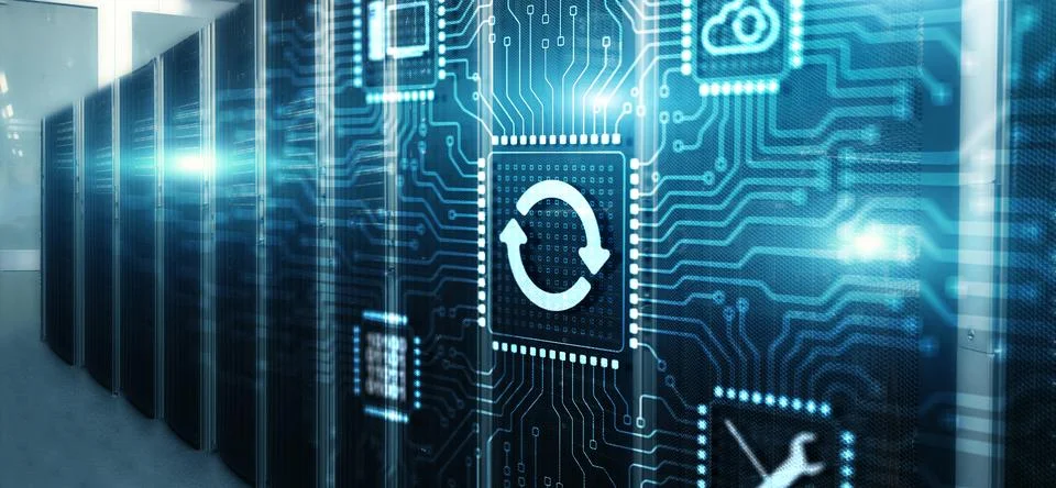 Update Software Computer Program Upgrade technology. Business Finance 스톡 사진