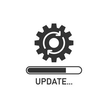 Update software icon in flat style. System upgrade notification vector illust Stock Illustration