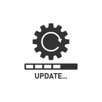 Update software icon in flat style. System upgrade notification vector illust Illustrazione stock