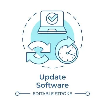 Update software soft blue concept icon Stock Illustration