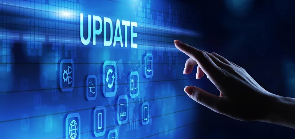 Update software system upgrade download new version internet technology concept Stock Photos