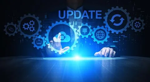 Update software system upgrade download new version internet technology conce Stock Photos