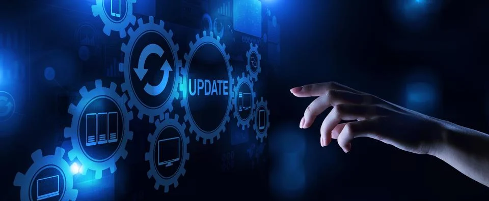 Update software system upgrade download new version internet technology conce Stock Photos