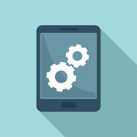 Update software tablet icon, flat style イラスト素材