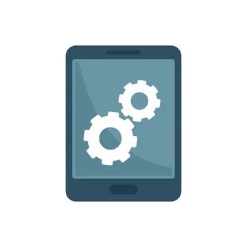 Update software tablet icon flat isolated 스톡 일러스트