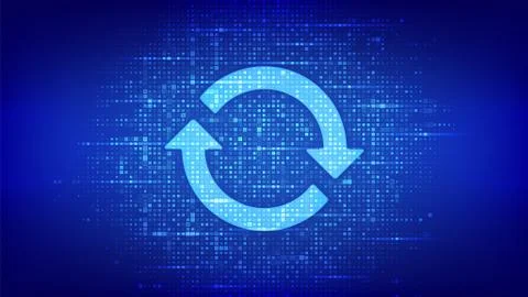 Update Software. Upgrade computer program version concept. Synchronization ic Illustration