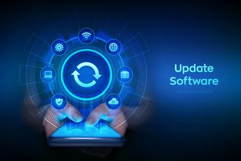 Update Software. Upgrade Software version concept. Computer program upgrade.. Illustrazione stock