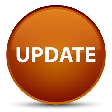 Update special brown round button Stock Photos
