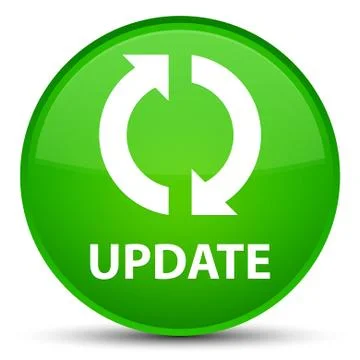 Update special green round button Stock Illustration