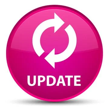 Update special pink round button Stock Illustration