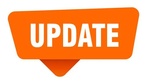 Update sticker. update orange sign isolated on transpatent background Stock Illustration
