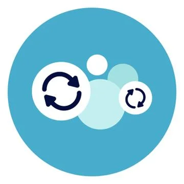 Update Symbol Icon On Round Blue Background Stock Illustration