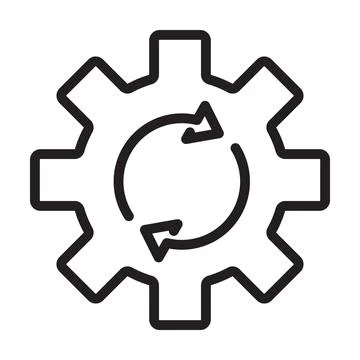 Update system icon vector gear and arrow symbol for graphic design, logo, web Illustrazione stock