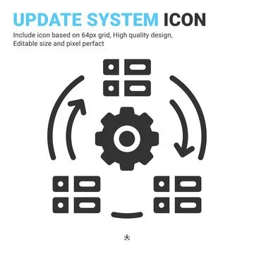 Update system icon vector with glyph style isolated on white background イラスト素材