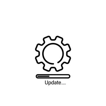 Update system line icon. New operating system, sync, mobile and desktop appli Stock Illustration