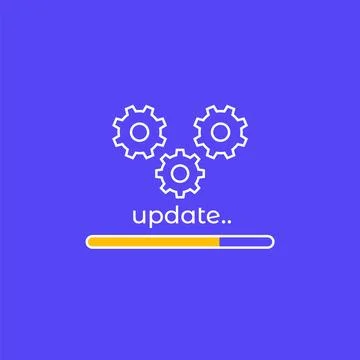 Update, system upgrade design with progress bar Stock Illustration