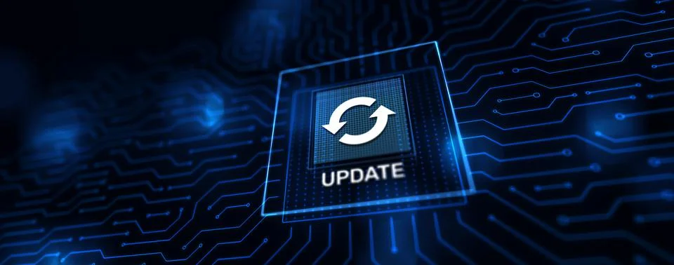 Update System Upgrade Software version technology concept on virtual screen Stock Illustration