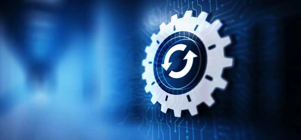 Update System Upgrade Software version technology concept on virtual screen. Stock Photos