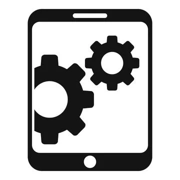 Update tablet icon simple vector. Phone broken Illustrazione stock