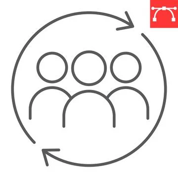 Update team line icon Stock Illustration