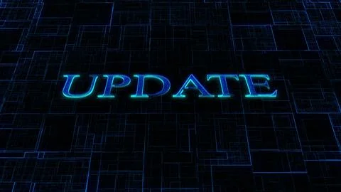 UPDATE text concept on si-fi technology circuit line particles illustration.. イラスト素材
