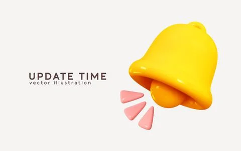 Update time creative concept design web page. Subscribe Reminders bell. Get N Stock Illustration