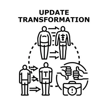 Update transformation concept vector icon diagram Stock Illustration