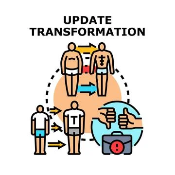 Update transformation concept vector icon diagram Stock Illustration