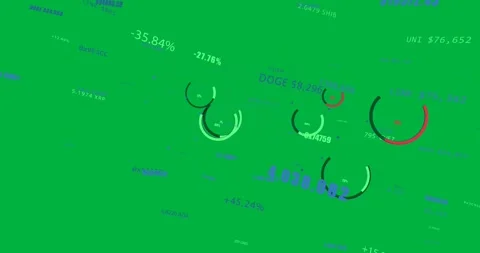 On update transparent crypto HUD animating counters rotating drifting linking Stock Footage 329548906