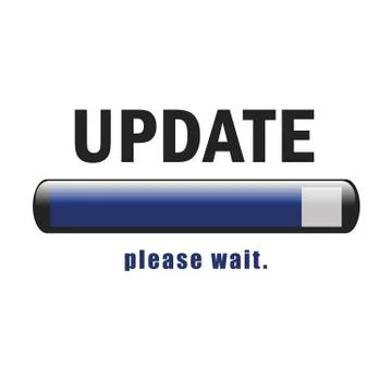 Update updating software please wait Stock Illustration