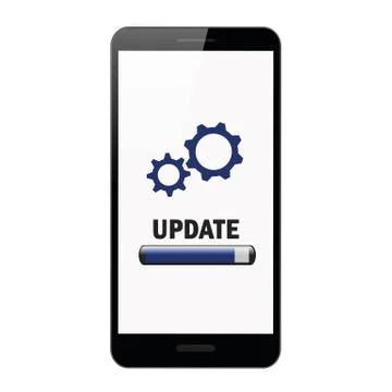Update uploading gears in smartphone イラスト素材