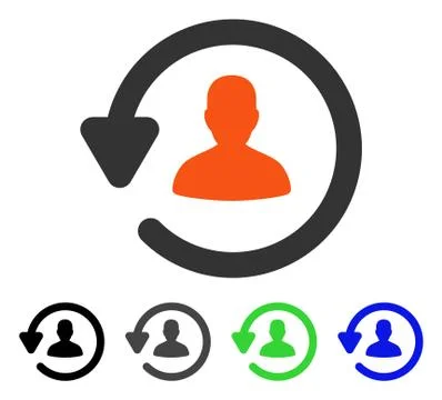 Update User Flat Icon 스톡 일러스트