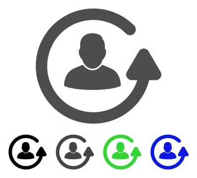 Update User Flat Icon 스톡 일러스트