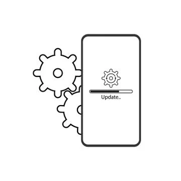 Update vector icon in linear, outline icon isolated on white background 스톡 일러스트