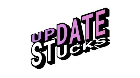 UPDATE vs STUCKS, 3D Text Animation in Isometric View with Opposite Word Motion Stock Footage 314264159