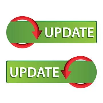Update Web button set. green button Stock Illustration