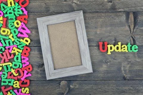Update on wooden table Foto stock