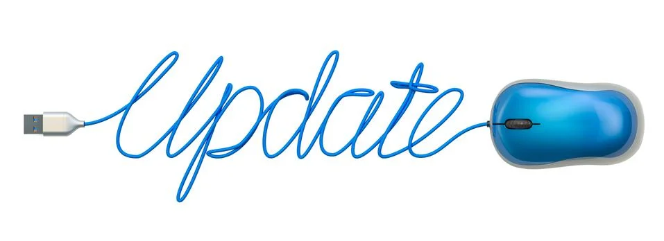 Update word from computer mouse cable, 3D rendering イラスト素材