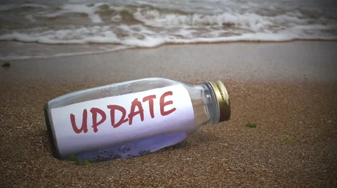 Update written on a message washed ashore Stock Footage 62955015
