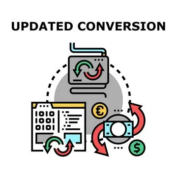 Updated conversion process concept for digital optimization Stock Illustration